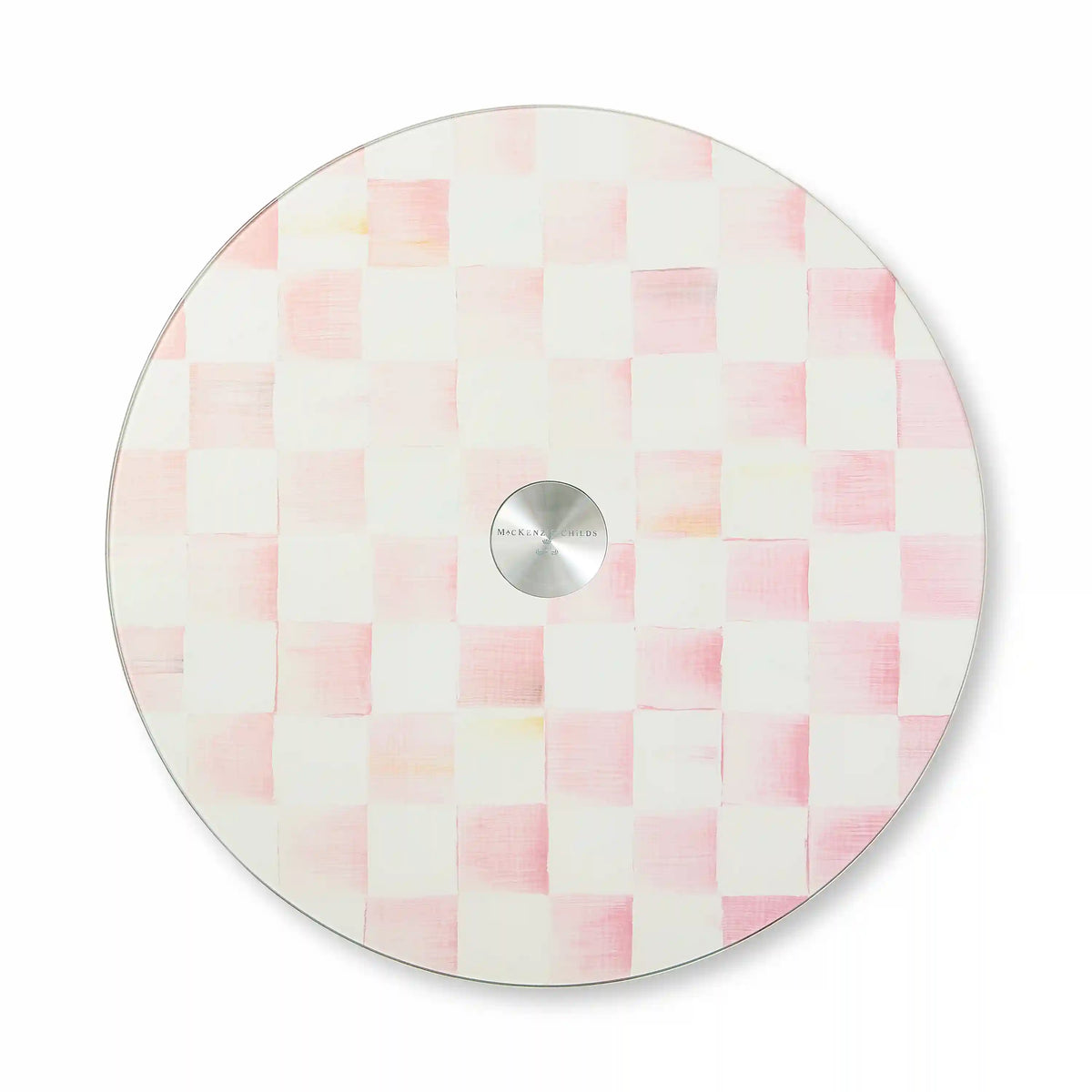 Rosy Check Glass Lazy Susan