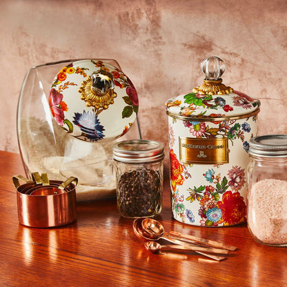 Cookie Jar with Rosy English Garden Lid