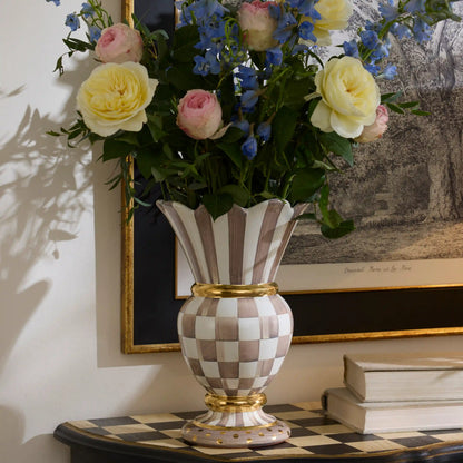 Parchment Check Great Vase