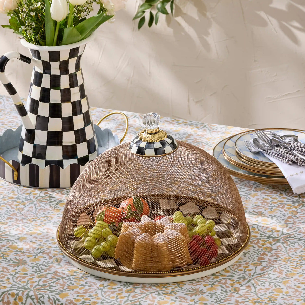 Courtly Check Small Mesh Dome