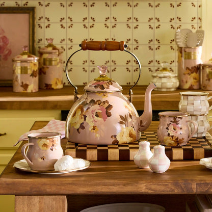 White Flower Market 2 Quart Tea Kettle