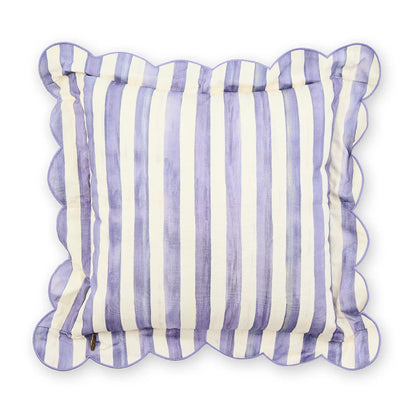 Violet Check Reversible Scalloped Lumbar Throw Pillow