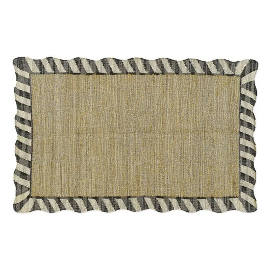 Jute Scalloped Black and White 5' x 8' Rug