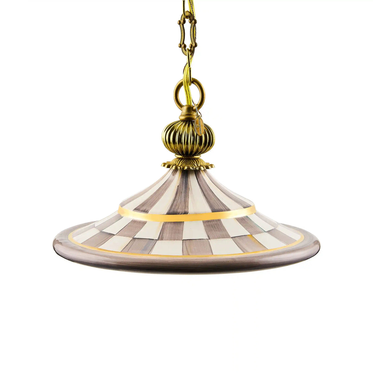 Courtly Check Flared Ceramic Pendant Lamp