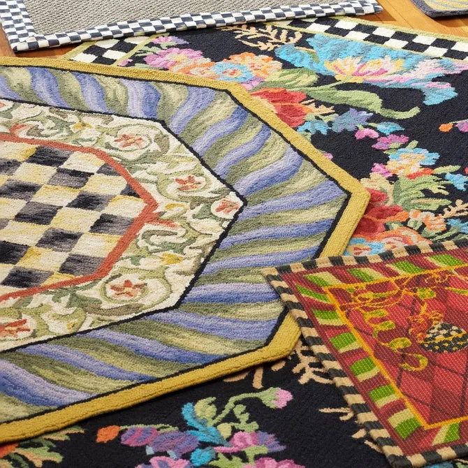 Courtly Check Purple & Green 5' Octagon Rug