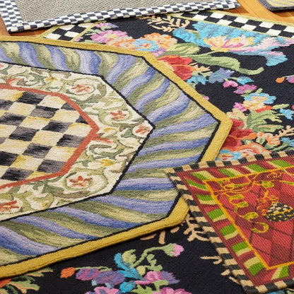 Courtly Check Purple & Green 5' Octagon Rug