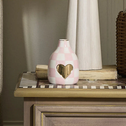 Courtly Check Short Heart Vase