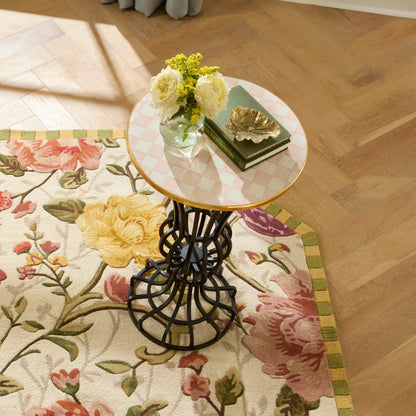 Courtly Check Pedestal Accent Table
