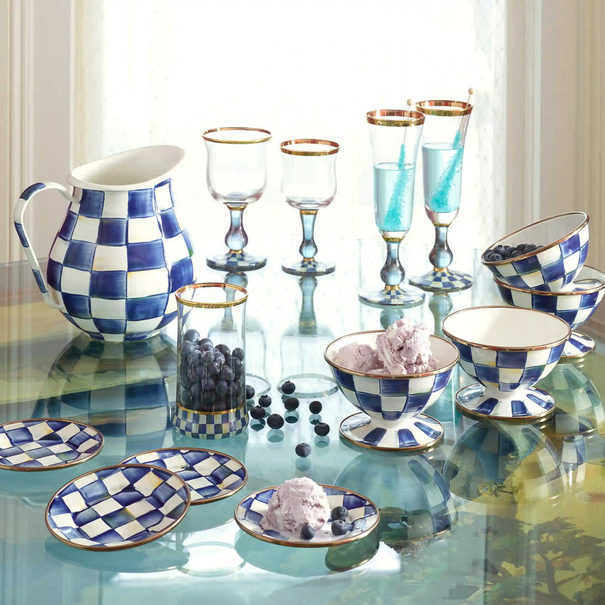 Mocha Check Pitcher