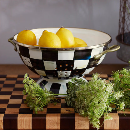 Violet Check Large Colander
