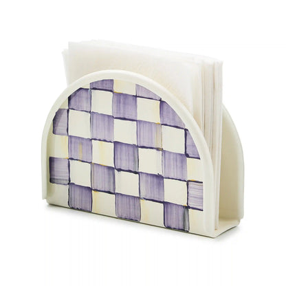 Emerald Check Enamel Napkin Holder