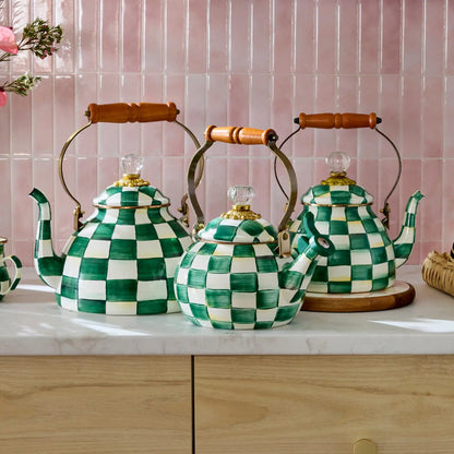 Violet Check Whistling Tea Kettle