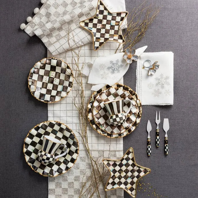 Courtly Check Ceramic Fluted Dinner Plate