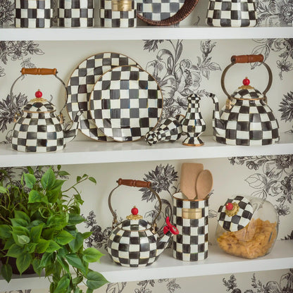 Violet Check Whistling Tea Kettle