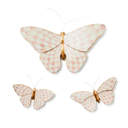 Violet Check Butterfly Wall Decor
