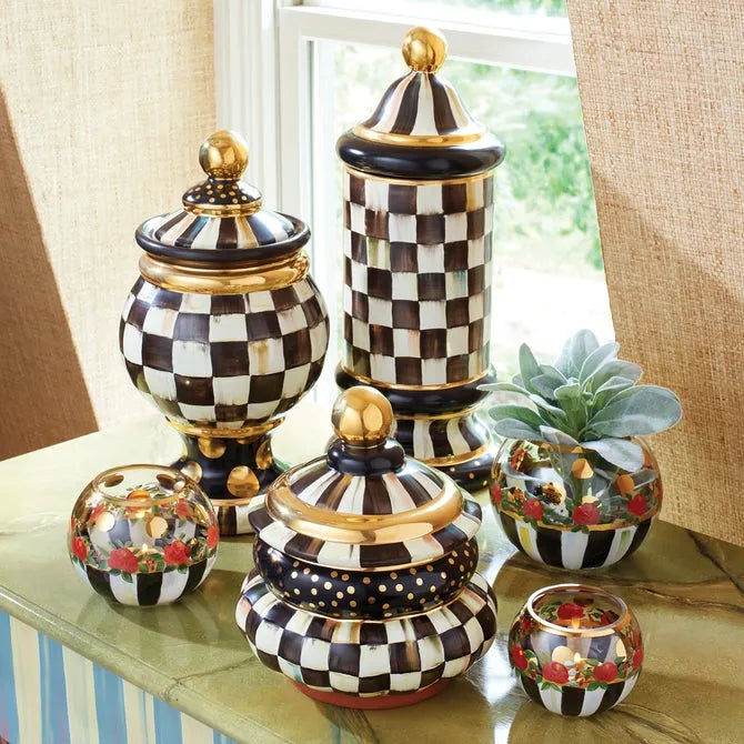 Courtly Check Ceramic Groovy Canister