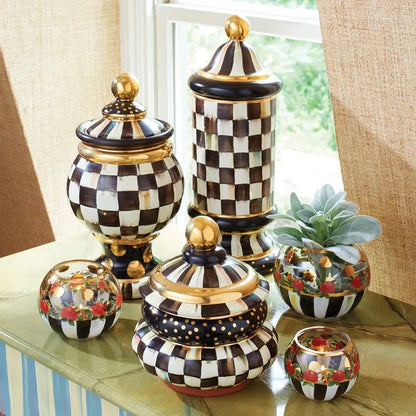 Courtly Check Ceramic Groovy Canister