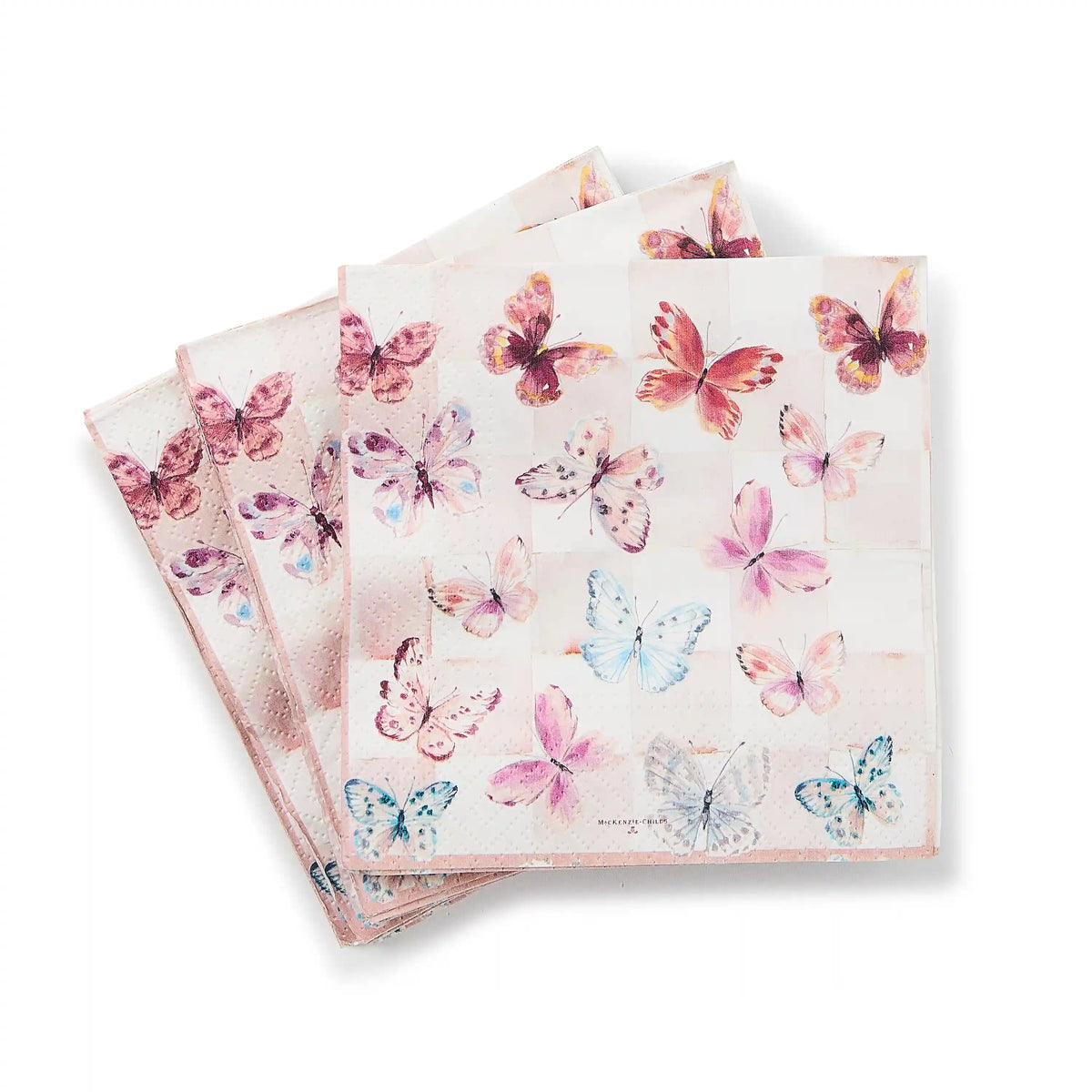 Violet Check Cocktail Paper Napkins