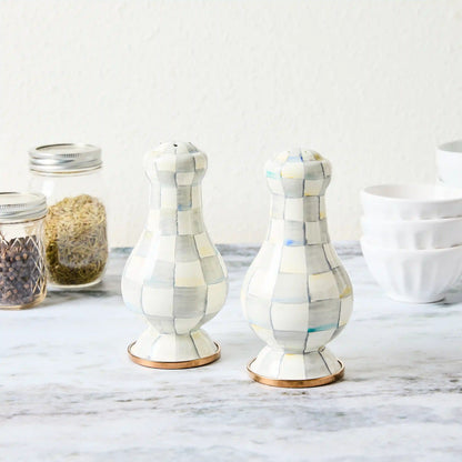 White Flower Market Large Salt & Pepper Shakers