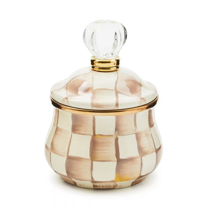 Sky Check Lidded Sugar Bowl
