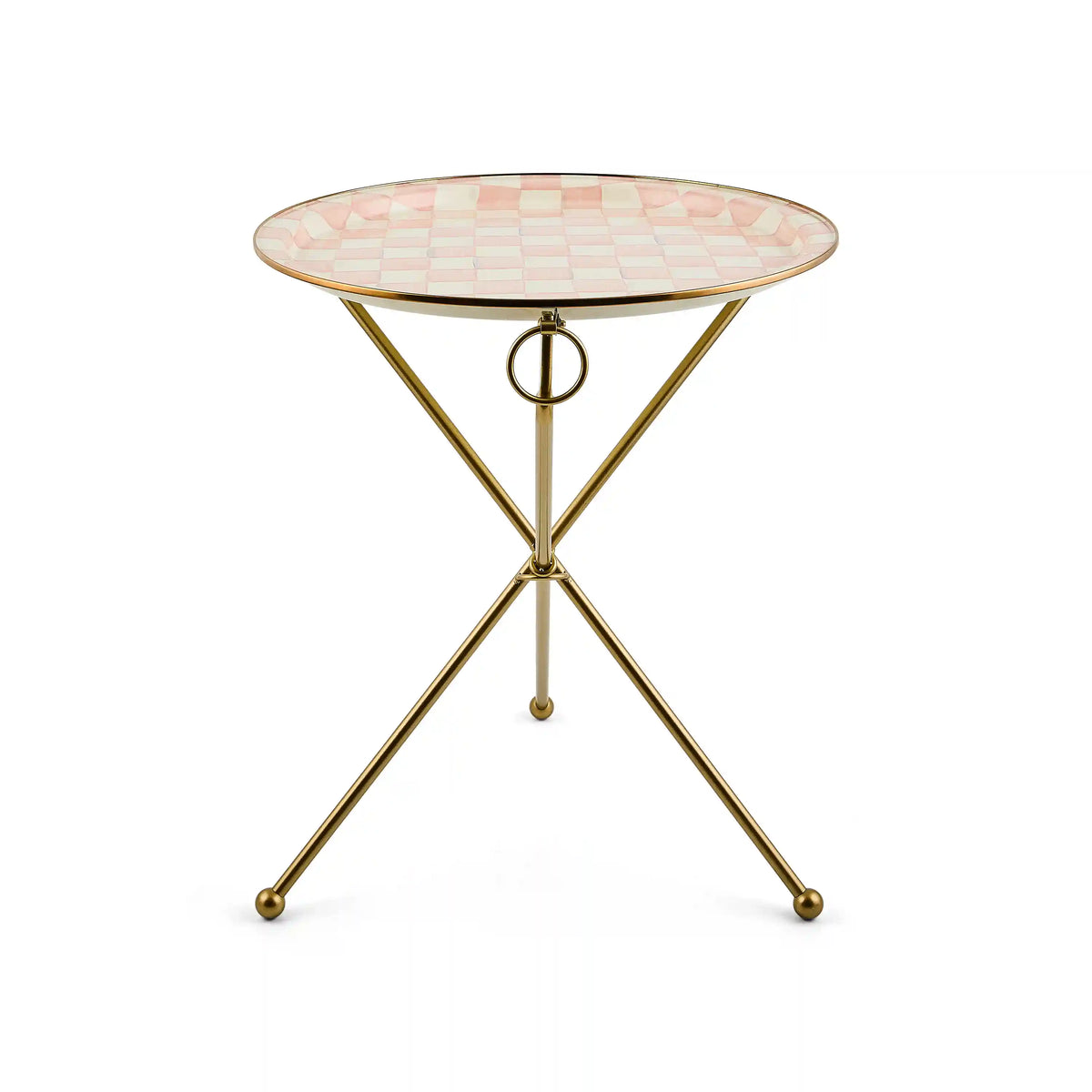Sterling Check Enamel Tilt Accent Table