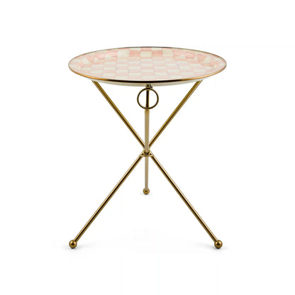 Sterling Check Enamel Tilt Accent Table