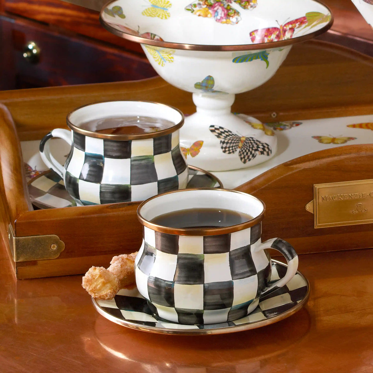 Sky Check Teacup