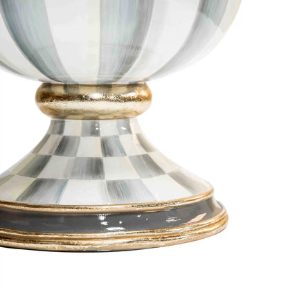 Mocha Check Pedestal Urn