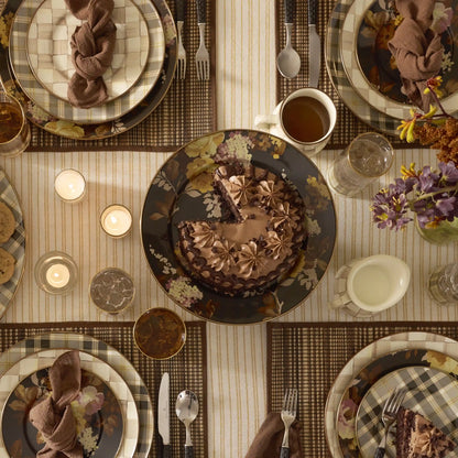Wild Rose Brown Large Pedestal Platter