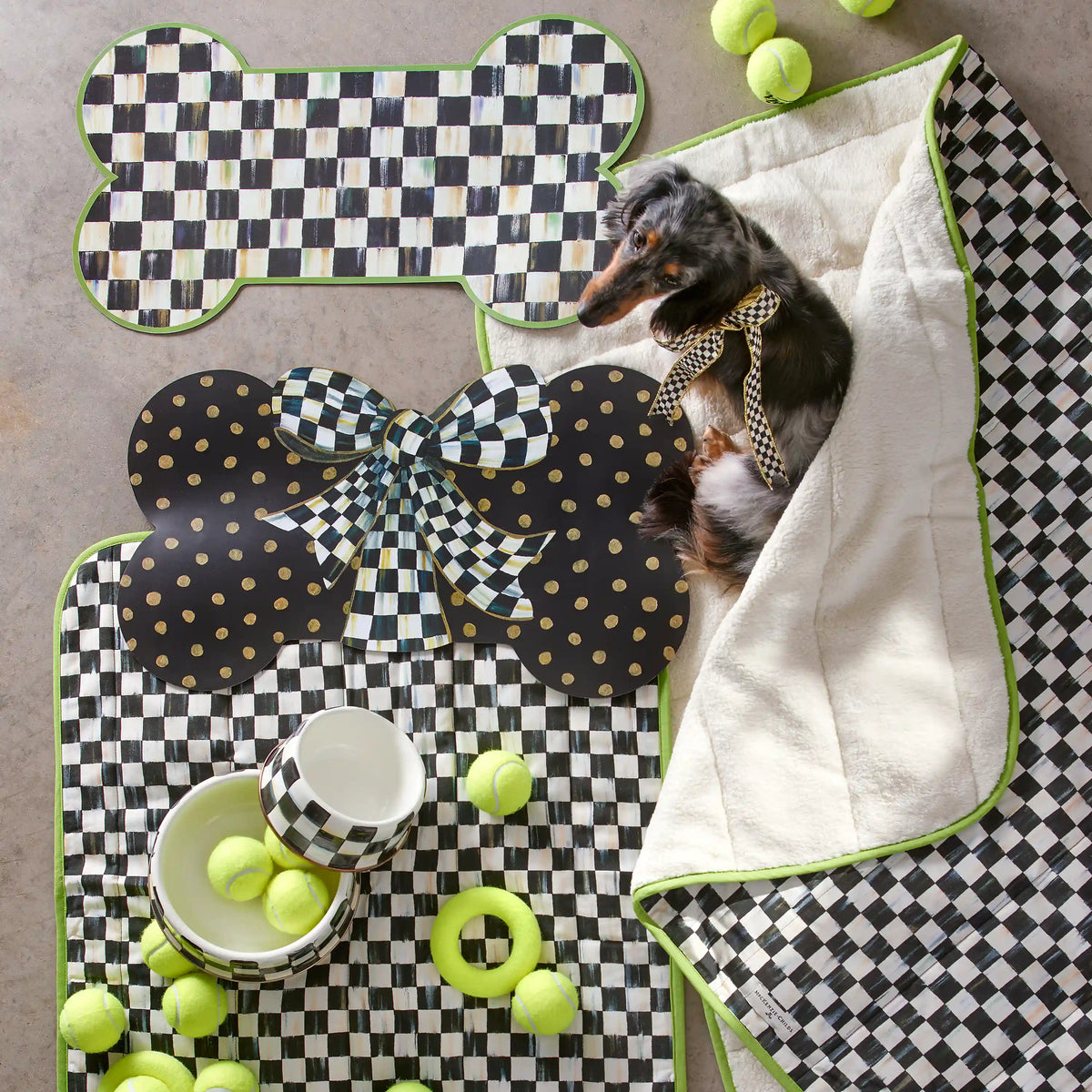 Mocha Check Medium Pet Dish