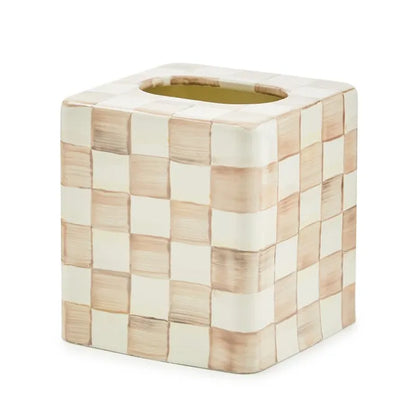 Mocha Check Boutique Tissue Box Cover