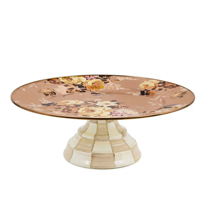 White Flower Market Large Pedestal Platter