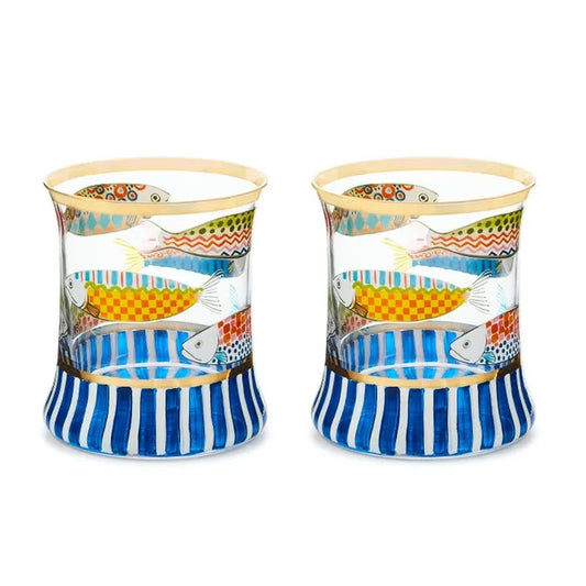 Go Fish Tumbler Glass, Set of 2