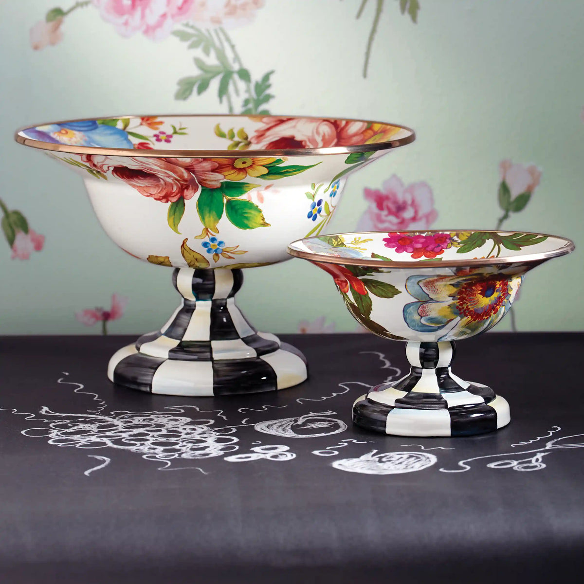 Wild Rose Slate Large Compote