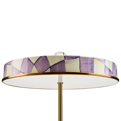 Sterling Check LED Rechargeable Disk Table Lamp