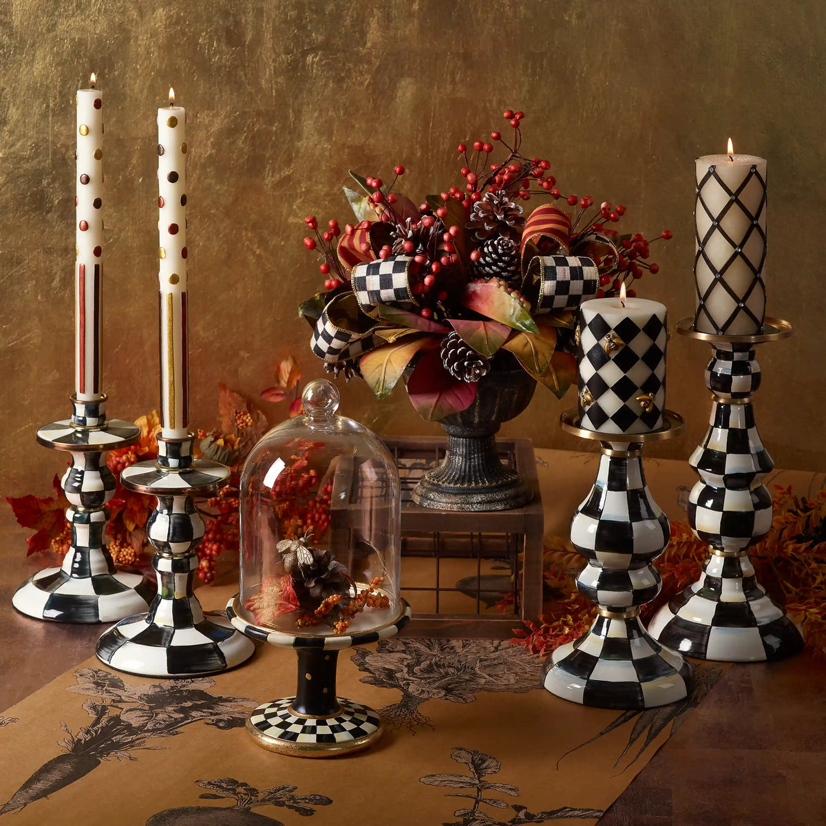 Sky Check Large Pillar Candlestick