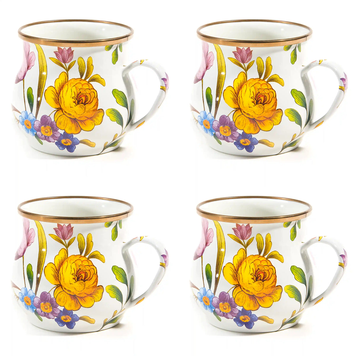 White Flower Market Mug