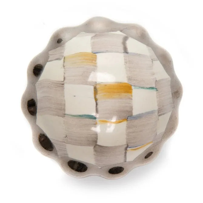 Sterling Check Petit Four Round Knob