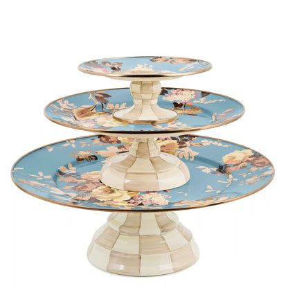 White Flower Market Mini Pedestal Platter