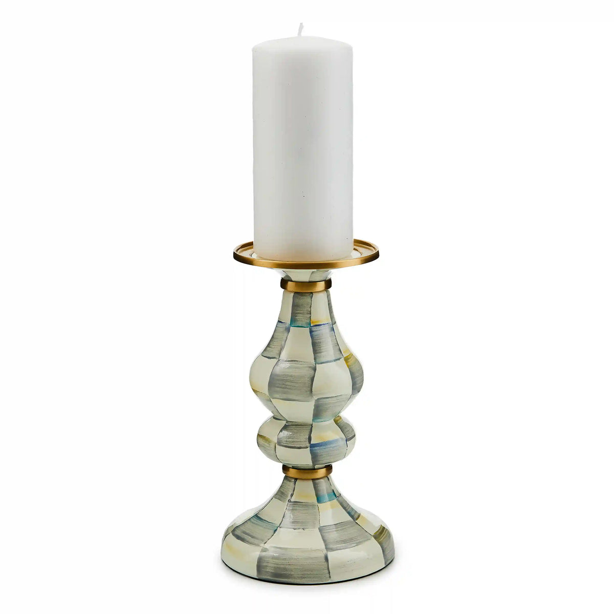 Courtly Check Large Pillar Candlestick