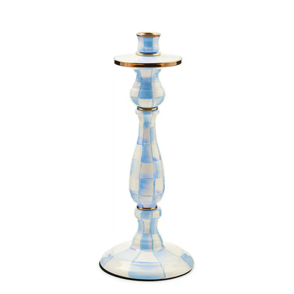 Emerald Check Small Candlestick