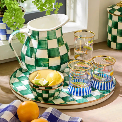 Emerald Check Pinch Bowl
