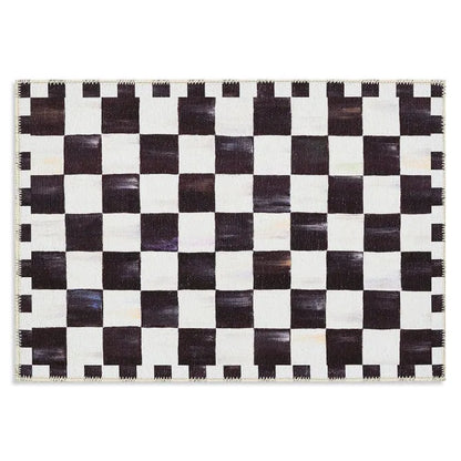 Courtly Checkered 2' x 3' Washable Rug