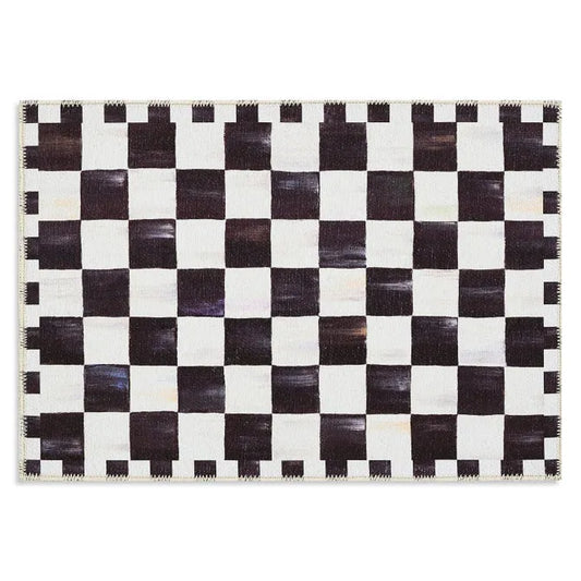 Courtly Checkered 2' x 3' Washable Rug
