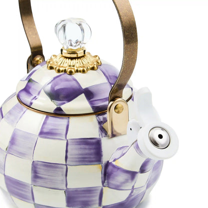 Violet Check Whistling Tea Kettle