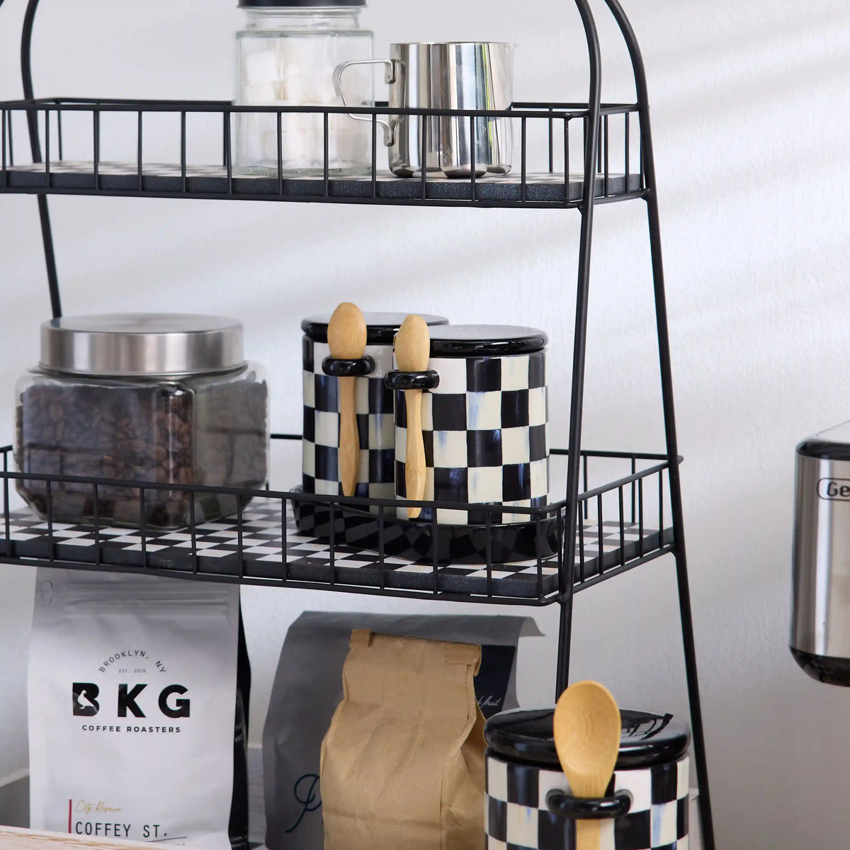 Mocha Check Farmhouse Canister