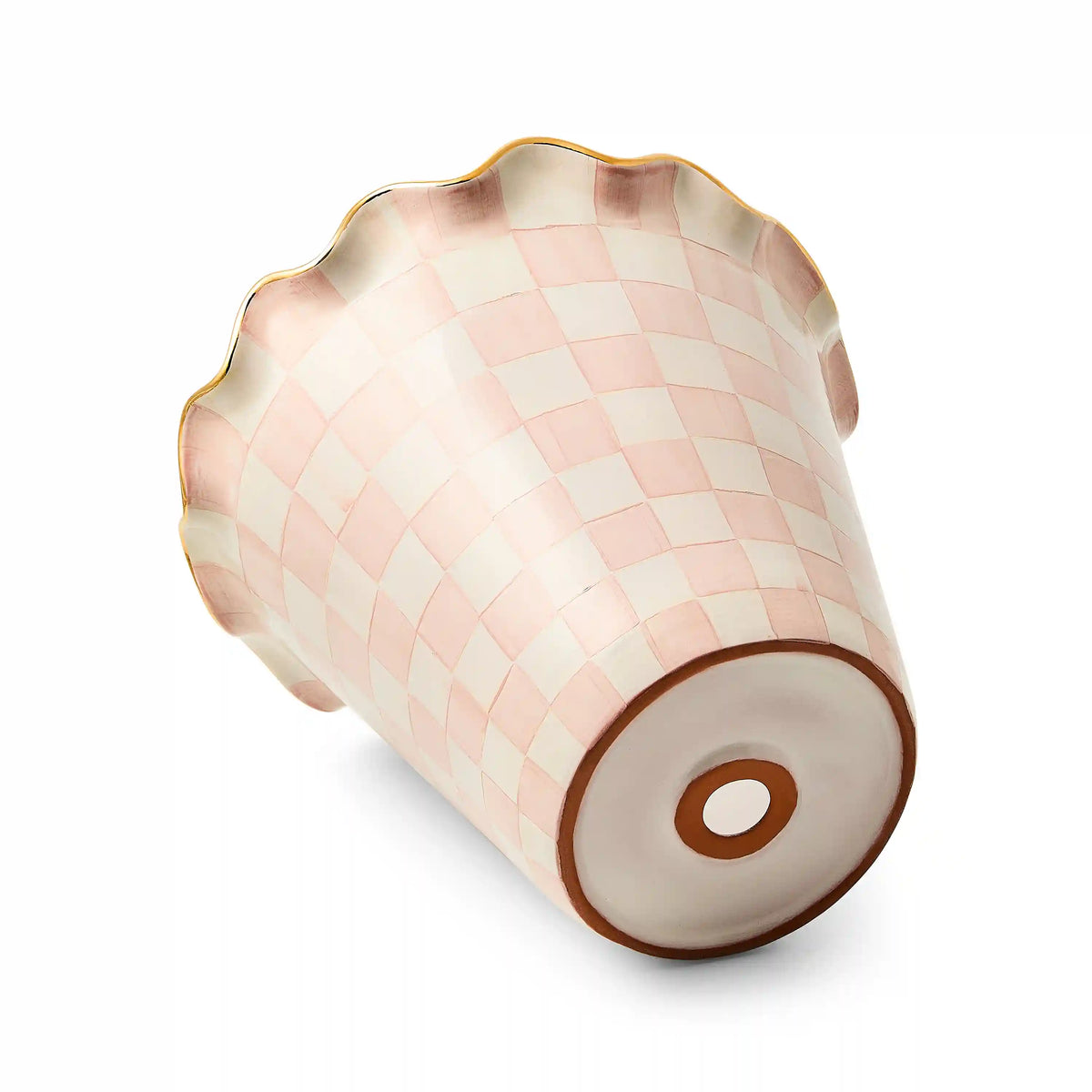 Violet Check Ceramic Jumbo Garden Pot