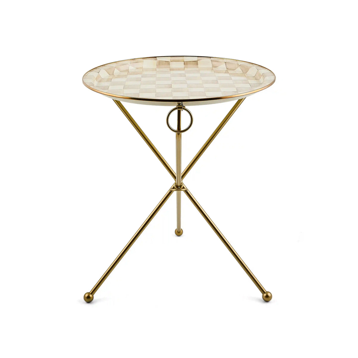 Sky Check Enamel Tilt Accent Table