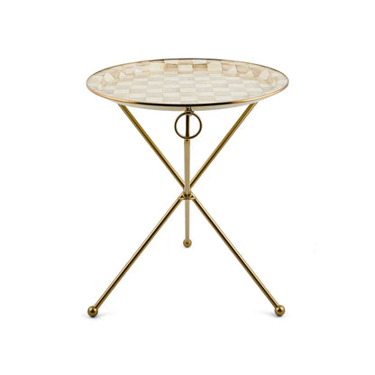 Sky Check Enamel Tilt Accent Table