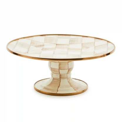 Emerald Check Small Pedestal Platter
